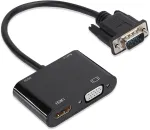Ashata 2 viename vga į hdmi vga adapteris, hd vga keitiklis kompiuteriui projektoriui, universalus vga į hdmi adapteris usb kabelis garso įra&scaron;ams, 4k x 2k vga į hdmi vga keitiklis, plug and play