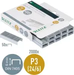 Leitz 55701000 sąsagėlės P3 24/6 mm, 2000 vnt. pakuotė