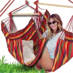 Relaxdays Raudonas Brazilijos stiliaus sūpynių hamakas-kėdė