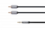 Kruger & Matz AUX 3.5mm - 2x RCA kabelis 1m Juodas