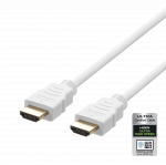 Ultra High Speed HDMI kabelis DELTACO ARC, QMS, 8K in 60Hz, 4K UHD in 120Hz, 1m, baltas / HU-10A-R