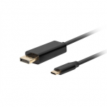 Lanberg USB-C į DisplayPort kabelis, 1,8 m 4K/60Hz, Juodas | Lanberg | USB-C į DisplayPort kabelis | CA-CMDP-10CU-0018-BK | Juodas | 1,8 m