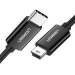 Ugreen US242 USB-C (male) / mini USB (male) kabelis 1 m - juodos spalvos