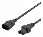 DELTACO 2m įžemintas laidas IEC 6320 C15 - IEC 6320 C14, 250V / 10A, juodas DEL-116B