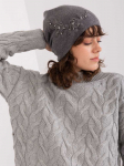 Wool Fashion Italia Moteri&scaron;ka žieminė kepurė su siuvinėtomis gėlėmis: Dydis - Universalus