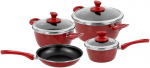 Riposo 7 dalių puodų ir keptuvių rinkinys Fit, red