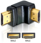 Delock DELTACO HDMI kampinis adapteris, 19 kontaktų vyri&scaron;kas-vyras