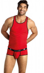 Anais Men Accesories ANAIS MEN SOUL Sleeveless Microfiber Top S Raudona-Juodas Trim
