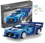 Klocki konstrukcyjne CaDA Zdalnie sterowany samoch&oacute;d Lentyninė ma&scaron;inėlė Wyścig&oacute;wka Važiuoklė RC Mėlyna Race Car Dual Mode 325 dalys
