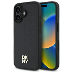 DKNY DKHMP16SPSHRPSK Apple iPhone 16 6.1" dėklas telefonui juodos spalvos Repeat Pattern Stack Logo MagSafe