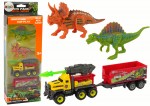 Lean Toys Figūrėlių rinkinys Dinozaurai su raketų automobiliu ir puspriekabe LeanToys