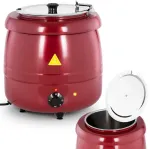 Royal Catering Elektrinis sriubos termosas i&scaron; nerūdijančio plieno cool-touch 400 W 10 l 35-80C raudona