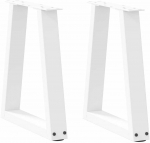 Kavos staliuko kojelės, V formos, 2 vnt., baltos, 28x(42-43,3) cm, plienas