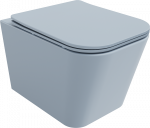 Blue Mėlyna Klozetas Mexen Teo Rimless su lėtai nusileidžiančiu slim dangčiu, Pilkas-mėlynas matt