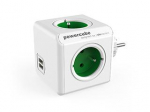 Allocacoc PowerCube Original 4 gniazda 2x USB žalia