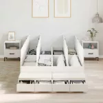 Lova su daiktų laikymo vieta Balta 120 cm Apdirbta mediena