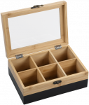 Kesper Bamboo TeeBox su 6 skyriais, bambukinė, FSC, juoda