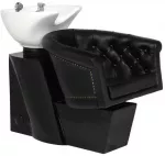 Juoda kirpyklos profesionali plaukų plovimo stotelė, juoda kirpyklos įranga