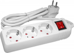 Besk Pagarinātājs 3-vietīgs 5m a su slēdzi pievadvads 3Gx1.5mm