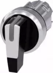 Siemens Ap&scaron;viestas jungiklis 22 mm metalinis juodas/baltas ilgas kontaktas 3 padėtys Įv.>I&scaron;v.