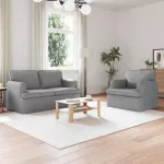 Sofa 2 pcs &Scaron;viesiai pilka Metalas