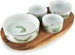 Allesken MODERN KITCHEN Deska su 4 miskami 11x3,58,5x4 2x/7x3,3cm (28x16x1,2cm) rozmaryn 160ml/120ml/2x80ml