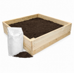 Medinė lysvė, 80x80x27cm su biožeme ir geotekstilės patiesalu