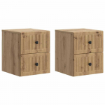 Sieninis naktinis staliukas su stalčių 2 pcs Artisano ąžuolo