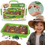 WOOPIE Kinetic Sand Set Farm in a Suitcase Tractor Animals 1500g