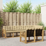 Lauko sofos komplektas su pagalve 8 pcs Balta ir kreminė