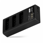 Akumuliatorių Įkroviklis - Newell CD-USB-C Trijų Kanalų Įkroviklis Nikon EN-EL14 Akumuliatoriams Juodas