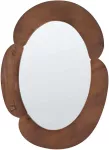 Beliani Sieninis veidrodis ALVENA 60 cm 80 cm tamsiai rudas