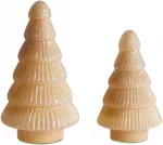 Beliani Dekoracinių figūrėlių rinkinys FLAREN Kalėdų eglutė 20/25 cm, smėlio spalvos