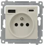 Kontakt-Simon Simon 54 Ki&scaron;tukinis lizdas su integruotu USB C+A įkrovikliu (modulis), 2.1 A, 5 V DC, 230 V ka&scaron;myro (DGZ1ZUSB2CA.01/42)