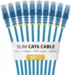StarTech kabelis sieciowy mėlyna 0,25 m Cat6 U/UTP (UTP) (N6PAT25CMBLS10PK)