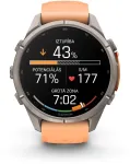 Viedpulksteni Garmin Fenix 9 Pro &ndash; inReach 43mm Titanium with Shell Rožinė/Autumn Oranžinis Silicone Band
