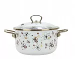 BELIS EMALINIS PUODAS SU DANGIU 1,5L 16CM KREMAS