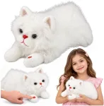 Lean Toys Baltas Plush Kitten Cuddly Toy with Meowing Sounds 40cm