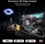 Fibbr 8k Hdmi optinis kabelis 7.5m, 48 Gbps, 8k@60hz, 4k@120hz