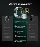 Lozltx i&scaron;manusis žiedas Android, kariniu būdu i&scaron;bandytas titano dizainas ir Ip68, i&scaron;manusis žiedas, Jz5.0 lustas ir 0% matavimo paklaida Sgs sertifikuotas, fitneso žiedas, 22 kalbų palaikymas, i&scaron;manieji žiedai vyrams ir moterims, sidabrinis