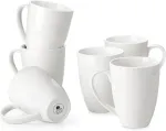 Malacasa reg kavos puodelių rinkinys i&scaron; 6, porcelianiniai, 560 ml puodelių rinkinys, dideli modernūs kavos puodeliai su rankena arbatai, sultims, latte, cappuccino, kakavai. galima plauti indaplovėje ir naudoti mikrobangų krosnelėje, reg serijos balti