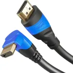 Kabeldirekt 1m 90&deg; kampu Hdmi kabelis (1080p 4k 3d didelis greitis su Ethernet Arc) - Top serija