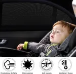 Goldge 2 vnt. universalūs automobiliniai saulės skydeliai &scaron;oniniam langui vaikams, apsauga nuo uv spindulių, vabzdžių, privatumo ir dulkių, tinkami automobilio galiniam langui 110 x 50 cm