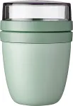Rosti Mepal Mepal - Lunchpot Ellipse - prakti&scaron;kas jogurto ir granolos indelis - atskiras skyrius jogurtui ir granolai - tinkamas &scaron;aldikliui, mikrobangų krosnelei ir indaplovei - 500 ml + 200 ml - Nordic Sage