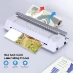 Cyej Cyejde-381gs A3 A4, 3-in-1 laminatorius, Abs ir žemo triuk&scaron;mo funkcija, įskaitant 16 laminuotų plėvelių, tinka namų biurui ir mokyklai, baltas