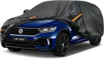 Kayme vandeniui atsparus ir kvėpuojantis automobilio uždangalas, skirtas volkswagen t-roc (2017-2024), 7 sluoksnių pilnas garažo automobilio uždangalas apsaugai nuo lietaus, saulės, dulkių, įbrėžimų, su at&scaron;vaitinėmis juostelėmis