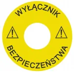 Įspėjamoji lentelė avarinis i&scaron;jungimo jungiklis 22 mm 60 mm