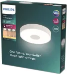 Philips Coiner Sceneswitch Led lubinis &scaron;viestuvas, apvalus, 24 W, 2700 liumenų, 2700 K, baltas, Ip20, &scaron;ilta balta &scaron;viesa, 3 &scaron;viesos nustatymai