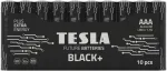 10x Alkaline baterijos Tesla Juodas+ Lr03 Aaa R3 E92 1.5v