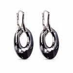 Diamond Sky Jewelry Sidabriniai auskarai moterims DiamondSky &bdquo;Helios (Sidabrinis Night)&ldquo; su Swarovski kristalais